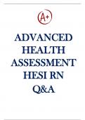 ADVANCED HEALTH ASSESSMENT HESI RN QUESTIONS AND ANSWERS