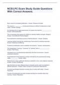 NCE&sol;LPC Exam Study Guide Questions With Correct Answers&period;