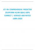 ATI RN COMPREHENSIVE PREDICTOR 2019FORM A&lpar;180 Q&A&rpar; 100&percnt; CORRECT &vert; VERIFIED AND RATED 100&percnt; 2023