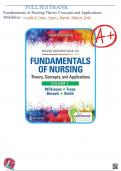  TEST BANK FOR Fundamentals of Nursing - Vol 1: Theory, Concepts, and Applications 4th Edition ( Wilkinson, Judith M, Barnett, Karen L, Smith, Mable H. )PERFECT SOLUTION GRADED A+ 