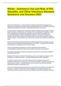 Relias - Substance Use and Risk of HIV, Hepatitis, and Other Infectious Diseases Questions and Answers 2023