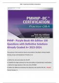 PHNP - Purple Book 4th Edition 100 Questions with Definitive Solutions Already Graded A+ 2023-2024. 