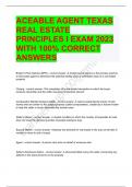 Aceable Agent Texas Real Estate Principles I Question and answer 100% correct 2023
