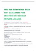 ADEX DSE REMEMBERED EXAM  100% GUARANTEED PASS QUESTIONS AND CORRECT  ANSWERS A GRADED.