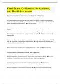  California Life&comma; Accident&comma; and Health Bundled Exams with complete solution