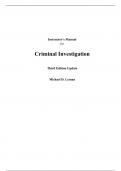 Instructor Manual for Criminal Investigation (Justice Series) Updated Edition 3rd Edition By Michael Lyman (All Chapters, 100% Original Verified, A+ Grade)
