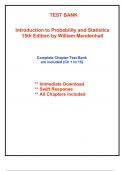 Test Bank for Introduction to Probability and Statistics, 15th Edition Mendenhall (All Chapters included)