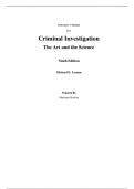 Instructor Manual for Criminal Investigation The Art and the Science 9th Edition By Michael D. Lyman (All Chapters, 100% Original Verified, A+ Grade)