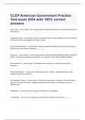  CLEP American Government Practice Test exam 2024 with 100% correct answers