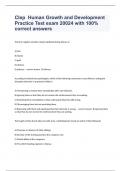 Clep  Human Growth and Development  Practice Test exam 20024 with 100% correct answers