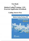 Medical Coding Training CPC. Pracrical Application WorkBook-Coding Answer Key