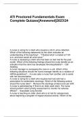 ATI Proctored Fundamentals Exam Complete Quizzes&lbrack;Answered&rsqb;202324