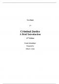 Criminal Justice A Brief Introduction 13th Edition By Frank Schmalleger (Instructor Manual with Test Bank, 100% Original Verified, A  Grade)