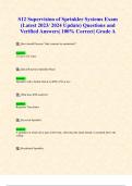 S12 Supervision of Sprinkler Systems Exam (Latest 2023/ 2024 Update) Questions and Verified Answers| 100% Correct| Grade A
