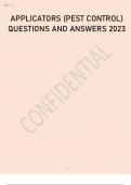 APPLICATORS &lpar;PEST CONTROL&rpar; QUESTIONS AND ANSWERS 2023