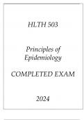 HLTH 503 PRINCIPLES OF EPIDEMIOLOGY COMPLETED EXAM 2024.