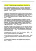 CLM 017 Risk Management Exam &ndash; Qs And As