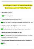 Travel Industry Council of Ontario Exam Review Latest Questions and Answers (2024 / 2025) (Verified by Expert)