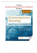Test Bank For Contemporary Nursing Issues, Trends, & Management  9th Edition By Barbara Cherry, Susan R. Jacob |All Chapters,  Year-2023/2024|