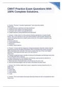 CMHT Practice Exam Questions With 100&percnt; Complete Solutions Graded A&plus;