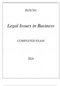 BUSI 561 LEGAL ISSUES IN BUSINESS COMPLETED EXAM 2024