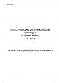 SOCIOL 3 QUIZ #1 STUDY GUIDE QUESTIONS & ANSWERS 