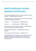 MACS Certification Verified  Questions And Answers