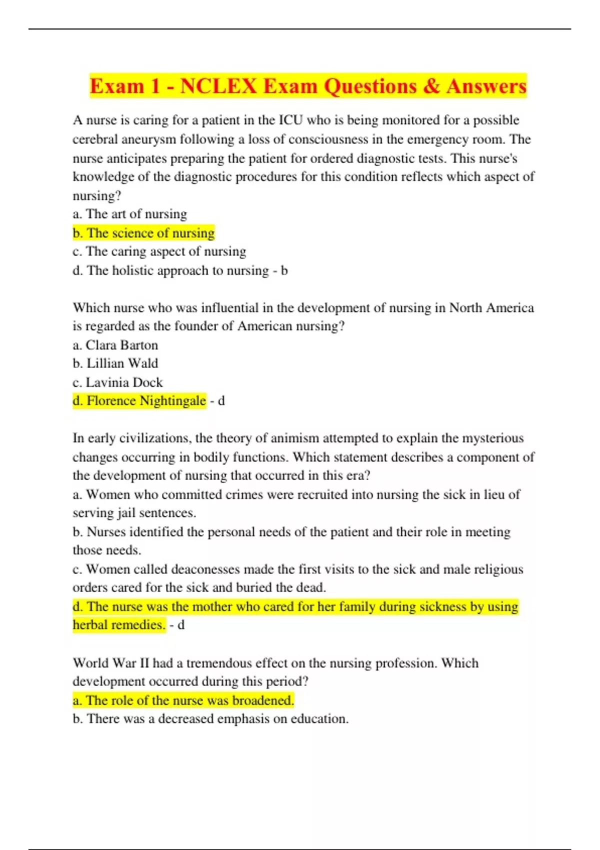 BUNDLE: 2024 NCLEX Exam 1, 2, & Final Exam Questions & Answers (Real ...