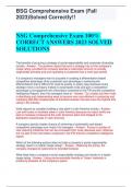 BSG Comprehensive Exam &lpar;Fall 2023&rpar;Solved Correctly&excl;&excl; LATEST UPDATE ALREADY GRADED A&plus;