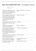 AHA ACLS WRITTEN TEST EXAM QUESTIONS AND ANSWERS