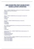 ABO EXAM PRE-TEST EXAM STUDY  GUIDE (LATEST UPDATED)