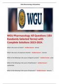 WGU Pharmacology All Questions (183 Randomly Selected Terms) with Complete Solutions 2023-2024. 