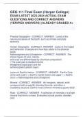 GEG 111 Final Exam (Harper College) EXAM LATEST 2023-2024 ACTUAL EXAM  QUESTIONS AND CORRECT ANSWERS  (VERIFIED ANSWERS) |ALREADY GRADED A+