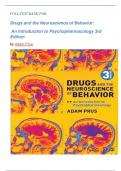 TEST BANKK FOR Drugs and the Neuroscience of Behavior: An Introduction to Psychopharmacology 3rd Edition(Adam Prus  2020)All chapters 