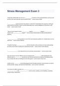 Stress Management Exam 3 questions and verified correct  answers