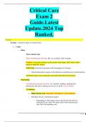 Critical Care Exam 2 Guide.Latest Update.2024 Top Ranked.
