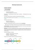 Marketing Fundamentals - Samenvatting van Slides/Notities/Boek - Jaar 22-23