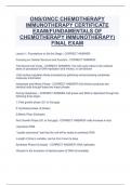 ONS/ONCC CHEMOTHERAPY  IMMUNOTHERAPY CERTIFICATE  EXAM(FUNDAMENTALS OF  CHEMOTHERAPY IMMUNOTHERAPY)  FINAL EXAM