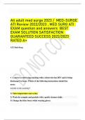 Ati adult med surge 2023 / MED-SURGE ATI Review 2022/2023 , MED SURG ATI EXAM question and answers BEST EXAM SOLUTION SATISFACTION GUARANTEED SUCCESS 2022/2023 RATED A+
