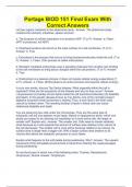 Portage BIOD 151 Final Exam With Correct Answers