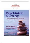 Test Bank For Psychiatric Nursing  Contemporary Practice  7th Edition By Mary Ann Boyd; Rebecca Luebbert |All Chapters,  Year-2023/2024|