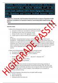 NURSING FOUNDATION OF POPULATION HEALTH FOR COMMUNITY-PUBLIC HEALTH NURSING 5th Ed 2023 Latest Exam Updated 100&percnt; Rated Highgrade Topscore&excl;&excl;&excl; 200&plus; Questions and Correct Verified Answers NEW&excl;&excl;&excl; NEW&excl;&excl;&excl;