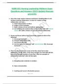 NURS 831 Nursing Leadership Midterm Exam Questions and Answers (2023 Update)-Ryerson university.docx