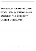 APPIAN SENIOR DEVELOPER EXAM / 130+ QUESTIONS AND ANSWERS ALL CORRECT LATEST GUIDE 2024.