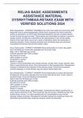 RELIAS BASIC ASSESSMENTS  ASSISTANCE MATERIAL  DYSRHYTHMIAS-RETAKE EXAM WITH  VERIFIED SOLUTIONS 2024