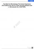 MICROBIOLOGY&semi; THE HUMAN EXPERIENCE 1ST EDITION JOHN W&period; FOSTER &comma;ZARRINTAJ ALIABADI &comma;JOAN L&period; SLONCZEWSKI TEST BANK