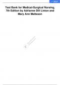 MEDICAL-SURGICAL NURSING, 7TH EDITION ADRIANNE DILL LINTON & MARY ANN MATTESON TEST BANK
