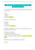 Bio 101 Final- Straighterline Latest 2022 Already Graded A