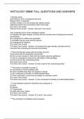 HISTOLOGY NBME FULL QUESTIONS AND ANSWERS