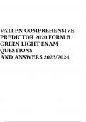 VATI PN COMPREHENSIVE PREDICTOR 2020 FORM B GREEN LIGHT EXAM QUESTIONS AND ANSWERS 2023&sol;2024&period;